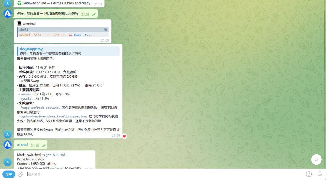 图片[8]-【AI】越用越聪明？Hermes Agent 保姆级上手教程！AI 助理 | 大模型 | 小白 | AI中转站 | telegram | 微信-Appstoy-发现好软件，让AI更好用